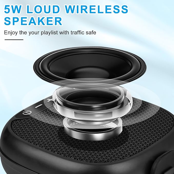 Portable Bluetooth Speaker for Bike, Mini Outdoor Travel Speakers, Wireless Traveling Bicycle Speakers, Integrated Design Bicycle Speaker with Loud Sound for Riding, TWS