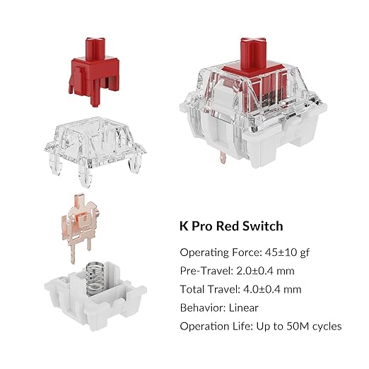 Keychron C1 Pro Wired Mechanical Keyboard TKL Layout, QMK Programmable RGB Backlit with Hot-swappable K Pro Red Switch, OEM Profile Double-Shot PBT Keycaps Compatible for Mac Windows Linux