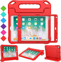 SUPLIK Kids Case for iPad 5th/6th Generation (9.7 inch, 2017/2018), iPad Air 1 & Air 2 & Pro 9.7 Case with Screen Protector, Durable Shockproof Protective Cover with Handle Stand, Red