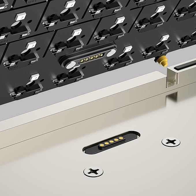 KEEBMONKEY WOBKEY Crush 80 Reboot CNC Aluminum 5-Second Quick-Release Triple-Mode Connectivity Mechanical Keyboard with Superior Acoustics (Pro White)