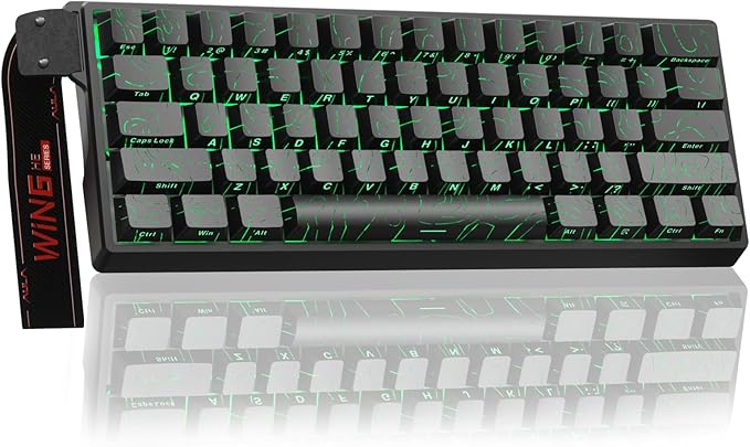 Aula WIN60 HE - 60% Mechanical Gaming Keyboard Wired, Hall Effect Magnetic Switch Hot Swappable, Adjustable Actuation RT Mode, 8000 Hz Polling Rate, RGB Keyboard 60 Percent Compact Design for PC
