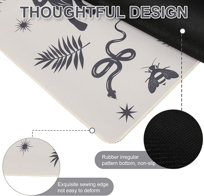 L-SPOUTTO Mystical Desk Mat for Keyboard and Mouse,Astrology XXL Gaming Mouse Pad,Large 35.4x15.7in Non-Slip Rubber Base Keyboard Pad Desktop Mat for Laptop Computer Work Home Office-Wild Animal