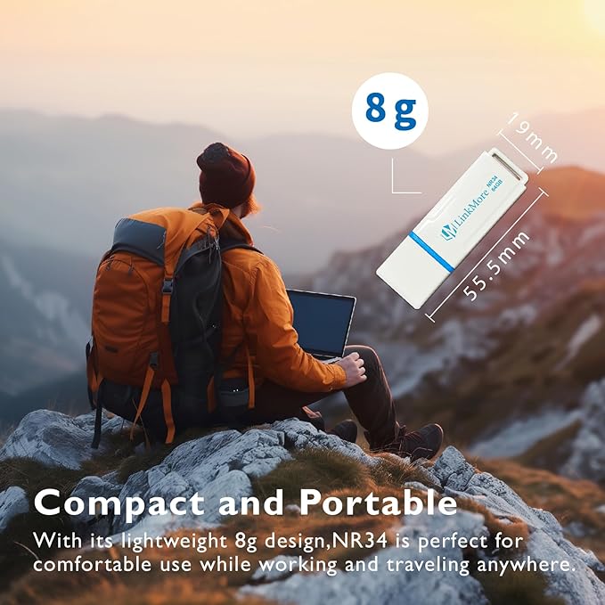 LinkMore 64GB NR34 USB3.2 USB 3.1Flash Drive, Read Speed up to 120MB/s, Write Speed up to 60MB/s, Thumb Drive (64GB, NR34- High Speed)