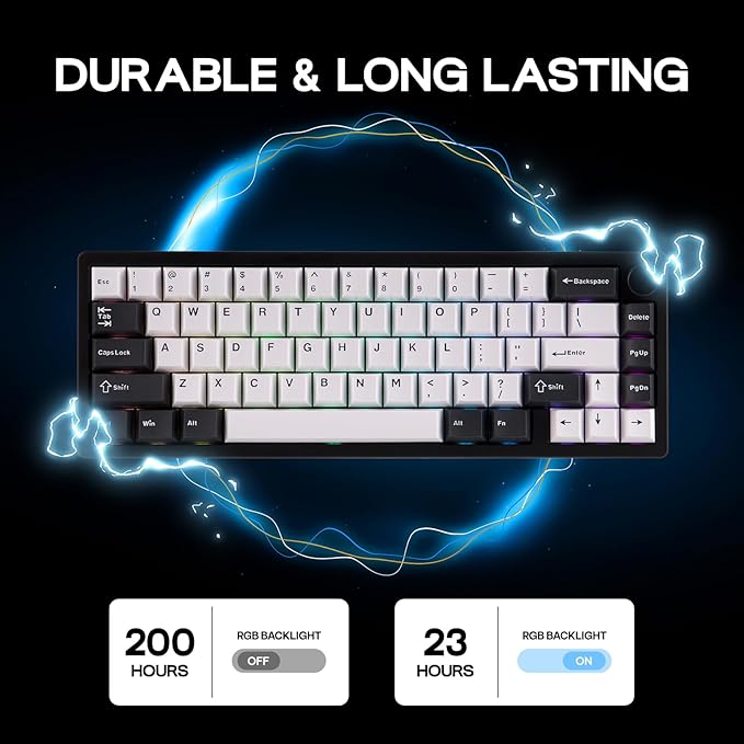 EPOMAKER Galaxy65 Wireless QMK/VIA Mechanical Keyboard, Ball-Catch Anodized Aluminum Custom Keyboard, Pre-Lubed Hot-Swappable Switch, RGB Backlit, Rotary Knob, 2.4Ghz/BT/Type-C (Black)