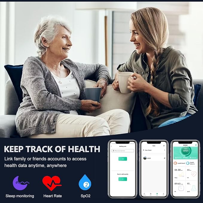 Smart Health Ring for Women Men Fitness Tracke IP68 Waterproof Fitness Ring with Heart Rate/Blood Pressure/Blood Oxygen/Sleep Tracker/Step/Calories for iOS and Android,No Subscription Fee,Silver 14