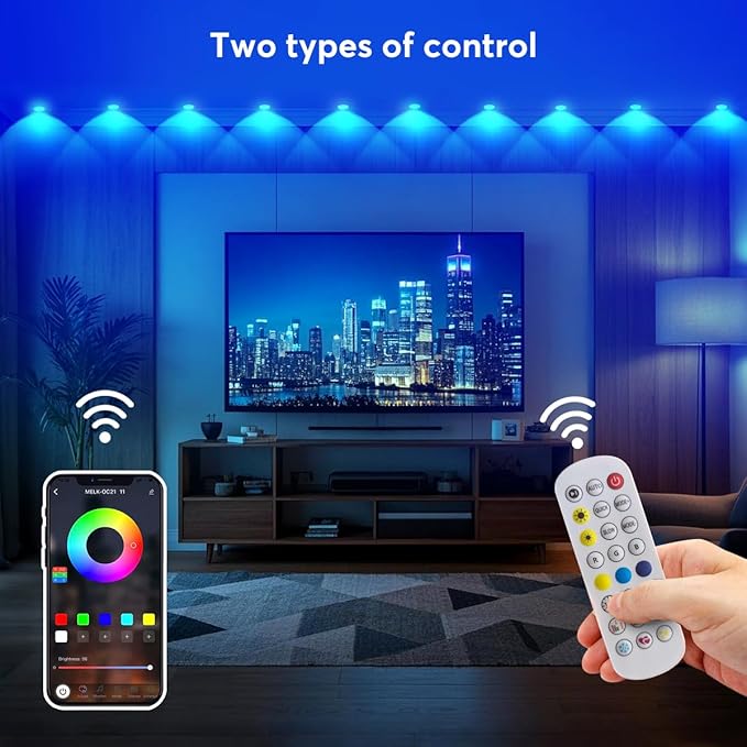 USB Indoor Eaves Lights 16.4ft, Smart RGB App Control led Strip Lights with 17 LEDs, LED Rope Lights, Color Changing Lighting for Home Decor, Party, Daily, Halloween,Christmas