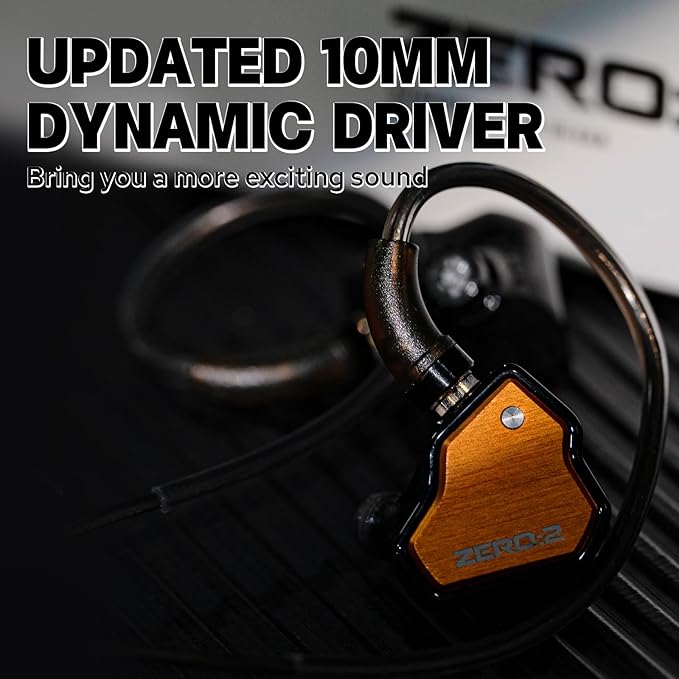 Linsoul 7Hz x Crinacle Zero:2 in Ear Monitor, Updated 10mm Dynamic Driver IEM, Wired Earbuds Earphones, Gaming Earbuds, with OFC IEM Cable for Musician (with MIC, Orange)