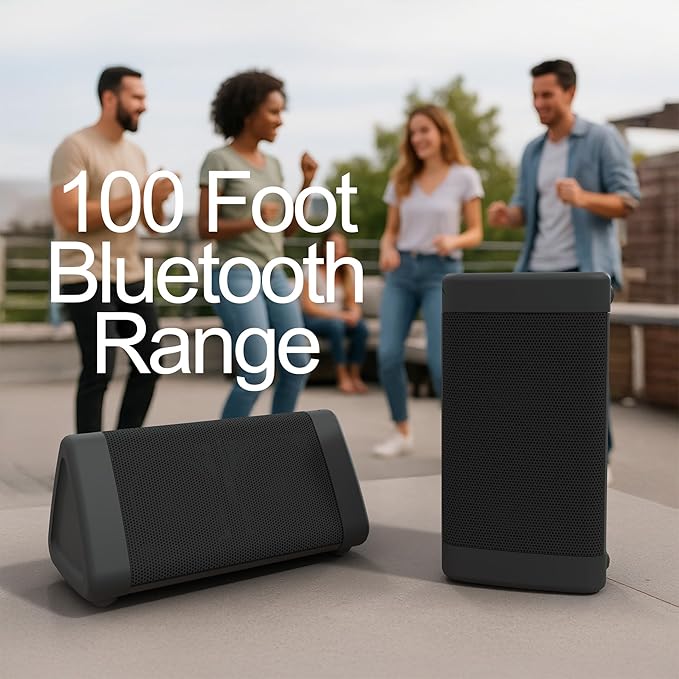 OontZ Angle 3 (4th Gen) – Portable Bluetooth Speaker, 12W Stereo Sound, 24 Hour Playtime, Rich Bass, 100 Foot Wireless Range, Waterproof, Home, Outdoor, Travel, Great Gift (Black)