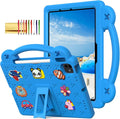Dteck Case for iPad Air 5th/4th Gen 10.9" 2022/2020,iPad Pro 11 inch 4th/3rd/2nd/1st Gen,Cartoon Panda Shockproof Rugged Lightweight Convertible Handles Stand Kids Friendly Pencil Holder Case,Sky Blue