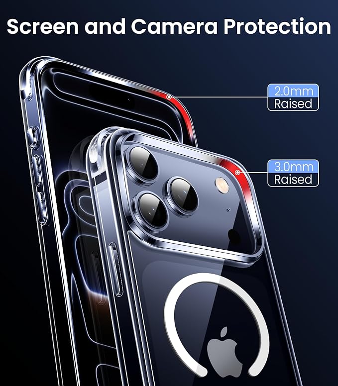 Mkeke Magnetic for iPhone 17 Pro Max Case Clear, [Compatible with MagSafe] [Not Yellowing] [Military-Grade Drop Protection] Phone Bumper for iPhone 6.9 inch 2025