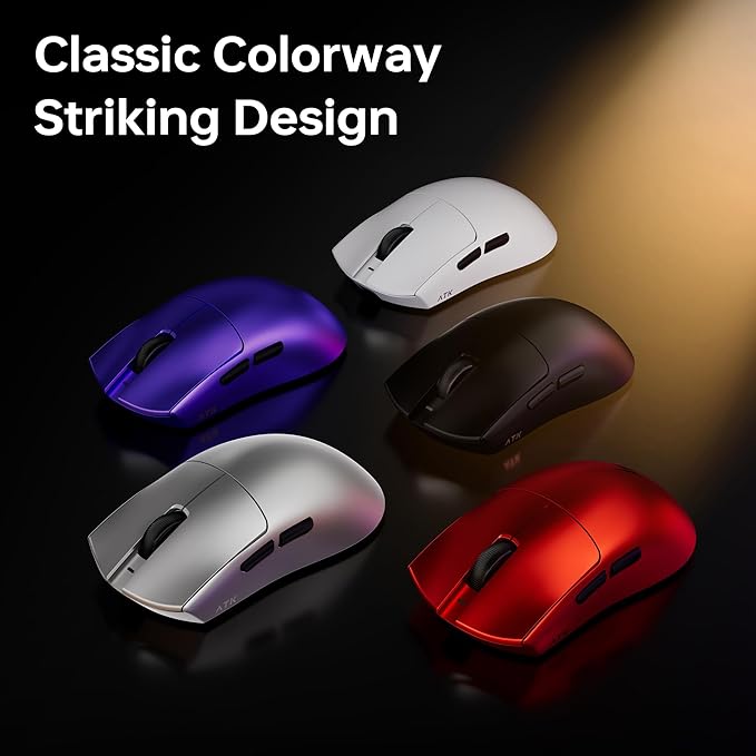 ATK Blazing Sky X1 V2 Wireless Gaming Mouse, 55g Lightweight, PAW3395Ultra Sensor, Nordic 54L15 MCU, Mechanical Switches, New Nano 8K Dongle, Tri-Mode 2.4G/Bluetooth/Wired (Ultra Max, Black)