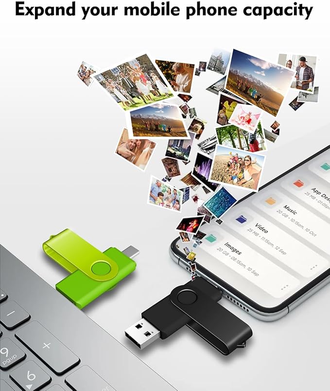 AreTop 16GB USB C Thumb Drive Dual USB 2.0 Flash Drive 16GB USB Drive Swivel Design 2-in-1 Portable Type-C Memory Stick for Android Smartphone, Computers, MacBook, Tablets, PC, 5 Pack