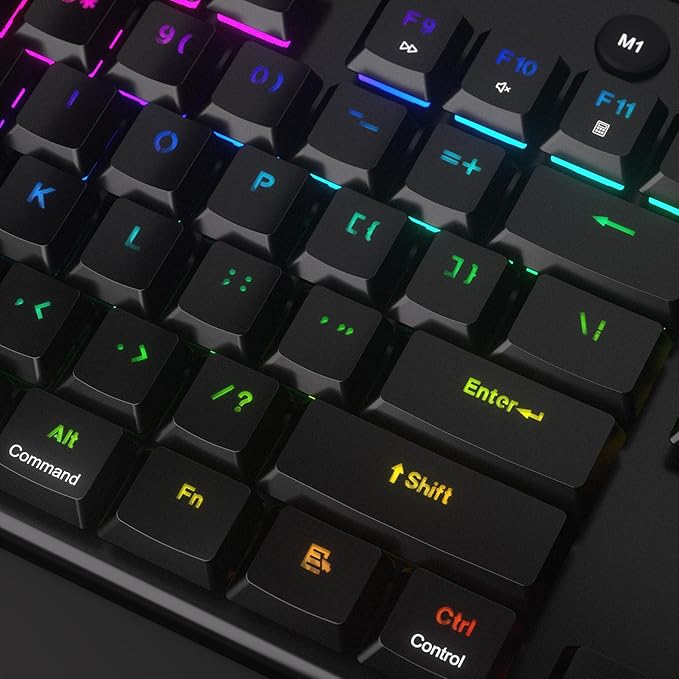 Redragon K618 PRO 3-Mode Wireless RGB Mechanical Keyboard, BT/2.4Ghz/Wired Low Profile Win/Mac Gaming Keyboard w/Ultra-Thin Design, Dedicated Media Control & Tactile Brown Switch