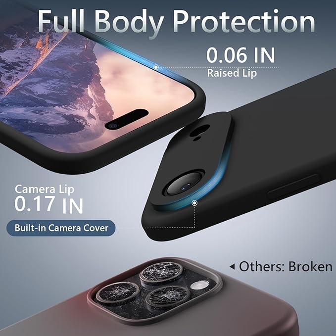 FireNova Magnetic for iPhone Air Case, Compatible with MagSafe, [Integrated Silicone Camera Control Button] [Camera Protection] Microfiber Lining Phone Case for iPhone 17 Air, 6.5", Black