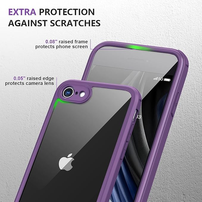 Miracase Crossbody Phone Lanyard Cases, Clip and Go Strap for iPhone SE, Adjustable Crossbody Cell Belt with Zippered Pouch, Neck Shoulder Cell Lanyard for Women, Purple