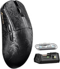ATTACK SHARK R11 Ultra 8K Carbon Fiber Wireless Gaming Mouse with 42000 DPI-PAW3950 MAX Sensor-49g Lightweight,Nordic 52840 MCU Chip,Wired/BT/2.4Ghz Programmable,RGB Coiled Cable for PC Mac(Black Ink)