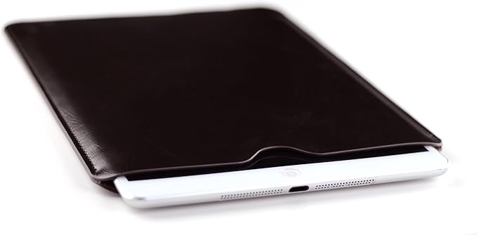 Dockem Executive Sleeve for iPad 9.7 (2017 and 2018), iPad Pro 9.7, iPad Air & iPad Air 2: Slim, Premium Synthetic Leather Tablet Case: Microfiber Lined, Simple, Protective Cover [Dark Brown]
