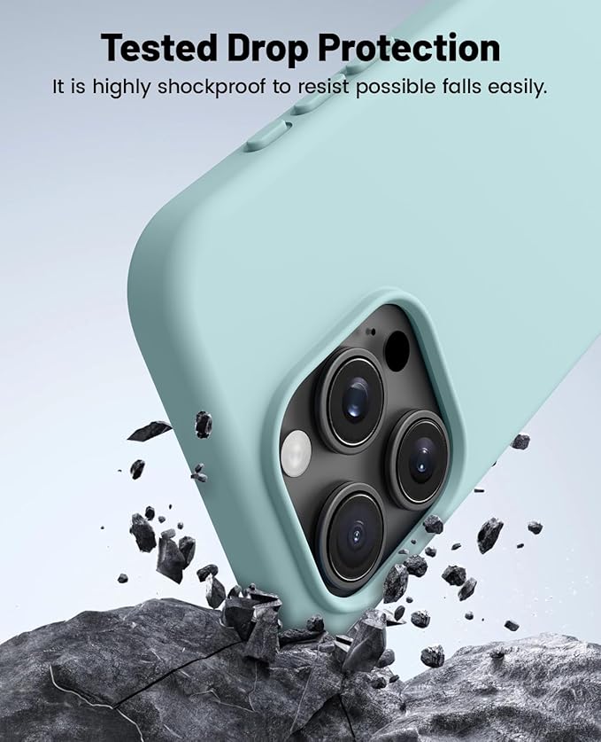 OTOFLY for iPhone 15 Pro Case [Compatible with MagSafe] Full-Body Silicone Shockproof Slim Thin Phone Case for iPhone 15 Pro 6.1 inch (Mint Green)
