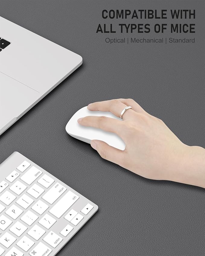 Desk Pad, 23.6" x 13.8" PU Leather Non-Slip Desk Mat Large Mouse Pad for Desktop, Waterproof Laptop Computer Writing Mat for Office, Home, Work, Gaming, Space Gray