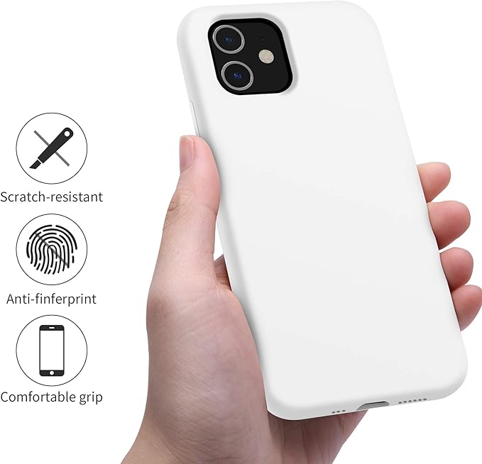 OTOFLY Compatible with iPhone 11 Case,Ultra Slim Fit iPhone Case Liquid Silicone Gel Cover with Full Body Protection Anti-Scratch Shockproof Case (White)