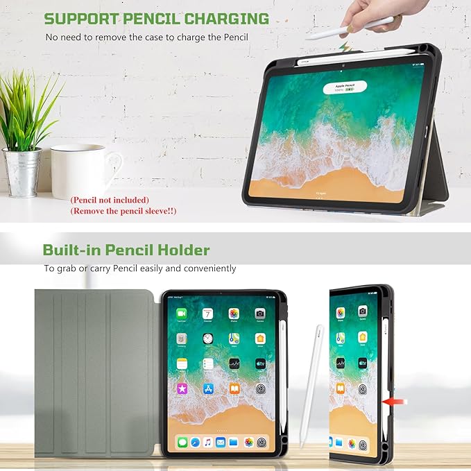 for iPad Air 11 Inch Case M4/M3/M2 2026, for iPad Air 5Th/4Th Gen Cases 10.9-inch, for iPad Pro 11 Inch Case 4Th/3Rd/2Nd/1St Generation Typing Stand 4 Viewing Stand,Pencil Holder, Lighthouse