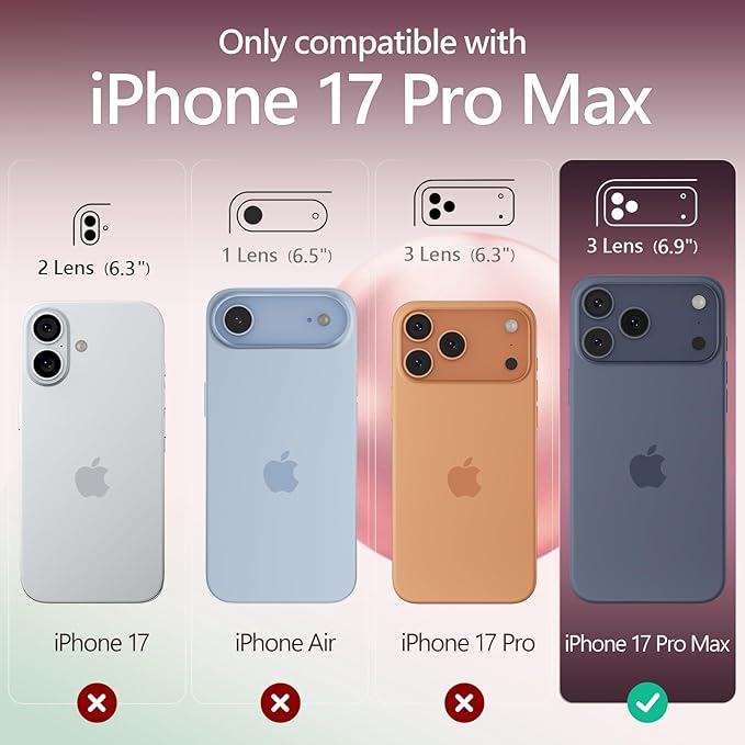 FireNova Magnetic for iPhone 17 Pro Max Case, Compatible with MagSafe, [Integrated Silicone Camera Control Button] [Camera Protection] Anti-Scratch Microfiber Lining Phone Case, 6.9", Plum