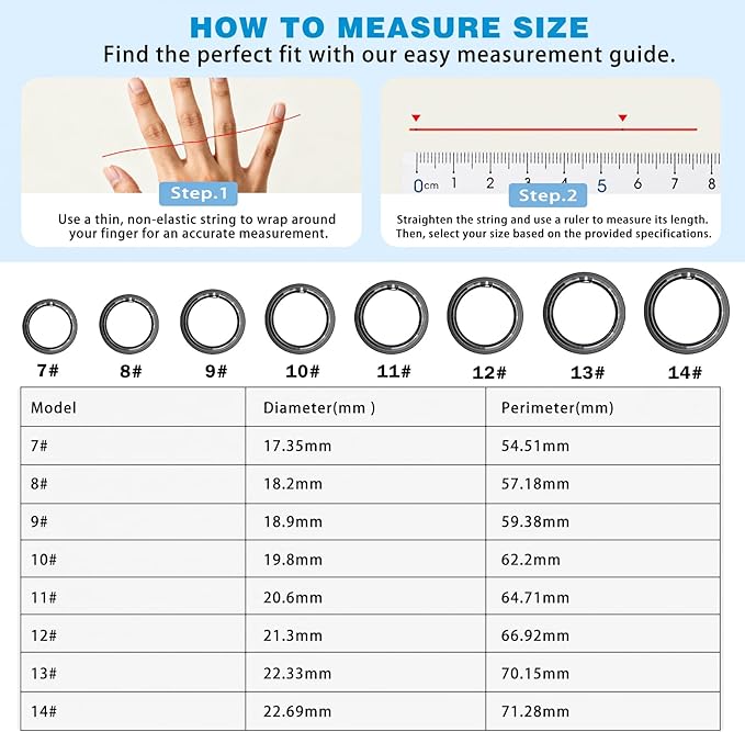 Smart Health Ring for Men Women, Fitness Tracker Ring with Sleep Monitoring, Heart Rate, SpO2, IP68 Waterproof, Step Counter Calorie Tracker Health Rings (Black 7)