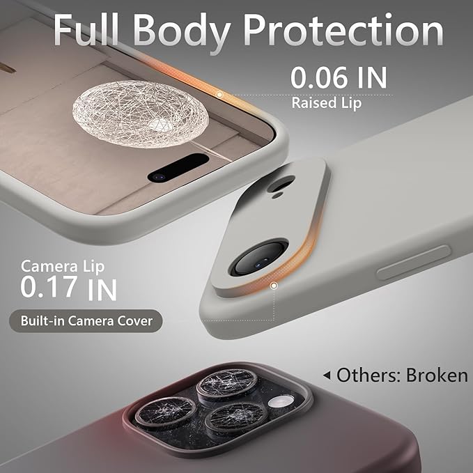 FireNova Magnetic for iPhone Air Case, Compatible with MagSafe, [Integrated Silicone Camera Control Button] [Camera Protection] Microfiber Lining Phone Case for iPhone 17 Air, 6.5", Natural Titanium