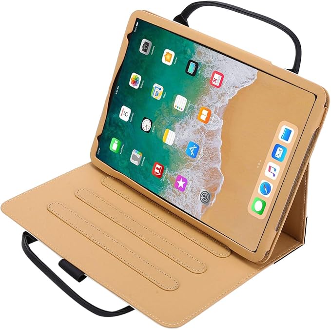 Handbag Case for iPad Pro 13" (M5/M4) 2025/2024, Air 13" M2 M3, iPad Pro 12.9-inch 2018-2022, Techcircle Cute Bowknot Pocket Wallet Design Folio Stand PU Leather Carrying Case, Auto Sleep/Wake, Black