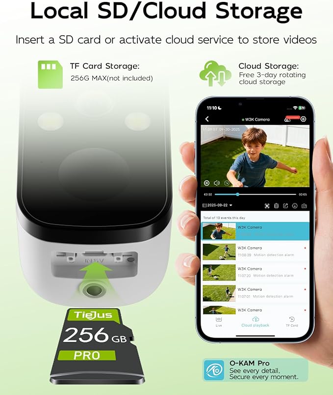 2K Solar Security Cameras Wireless Outdoor, 2.4G/5G WiFi, Powered by Sun Rechargeable Battery Backup, Color Night Vision, PIR AI Motion Detection, 2 Way Talk, IP66, Works with Alexa/Cloud/SD