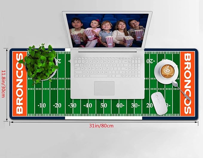 Large Gaming Mouse Pad, Mousepad with Non-Slip Rubber Base for Laptop Computer Desktop Keyboard,Football Fans Boy Husband Gift Orange Design Mat