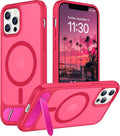 Magnetic Compatible with iPhone 12 Case & iPhone 12 Pro Case, [Built-in Invisible Kickstand][Compatible with MagSafe][Military Grade Shockproof] Slim Translucent Matte Phone Case 6.1"