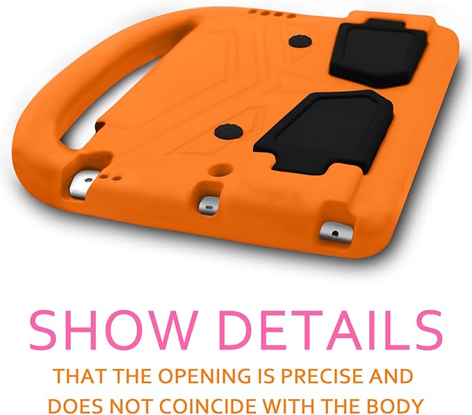 Kids Case for 7.9" iPad mini 5/Mini 4/Mini 3/Mini 2/Mini 1, Friendly Silicone Shockproof Cover with Handle Kickstand for Apple iPad mini 5th (2019), Mini 4th/ 3rd/ 2nd/1st Generation, Orange