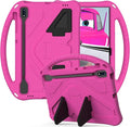 Kids Case for Samsung Galaxy Tab S10 Lite/S10 FE/S9 FE 10.9"/Tab S9/S8/S7 11", Techcircle Light Weight Shock Proof EVA Foam Handle Rugged Stand Protective Case, Rose