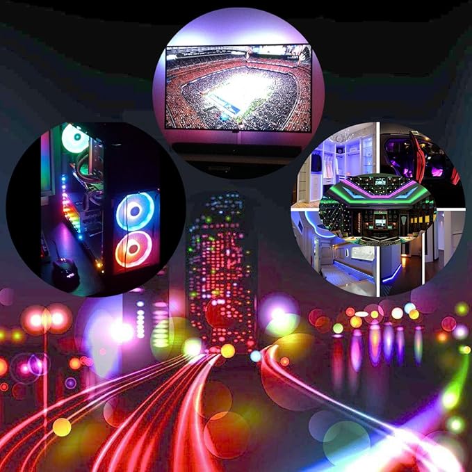 WS2811 LED Strip 16.4ft 5M 300LEDs WS2811 5050 RGB SMD Digital Dream Color Addressable Flexible LED Strip Light IP67 Waterproof DC12V with Mini Controller