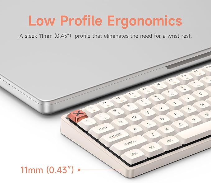 IQUNIX Magi96 Low Profile Keyboard Wireless Creamy Keyboard with Number Pad, Hot-Swappable, RGB Backlit, Full Aluminum, VIA Customizable for Mac/Windows/Linux(White)