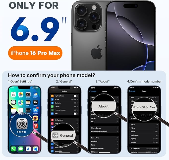 Miracase Magnetic for iPhone 16 Pro Max Case, [Soft Anti-Scratch Microfiber Lining], Compatible with MagSafe, Liquid Silicone Case Shockproof Drop Protection Phone Case for 16 ProMax,Black