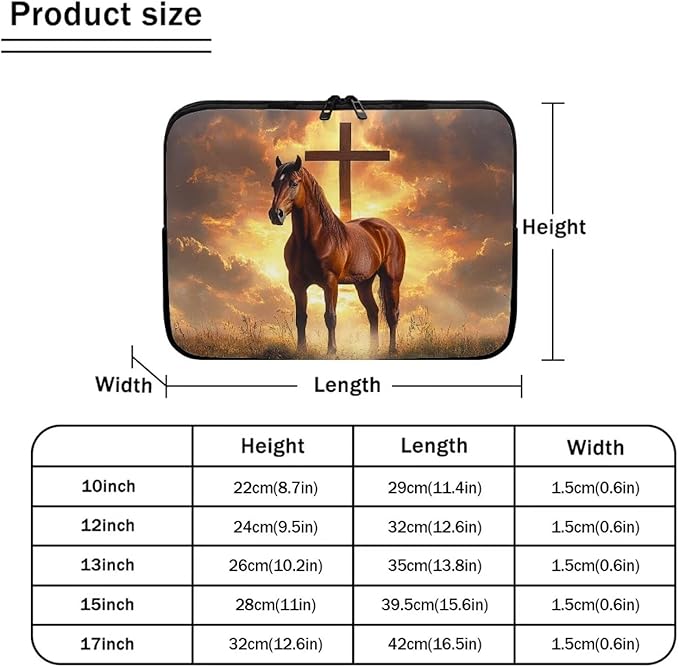 Cross Horse Laptop Sleeve for Women Men 15inch Laptop Accessories with Versatile Uses Lap Top Case Portable Computer Sleeve Laptop Pouch Brown