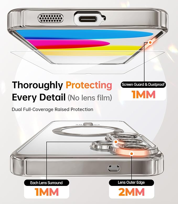 Meifigno Designed for Samsung Galaxy S25 Plus Case, [Compatible with MagSafe] [2X HD Screen Protectors] [Glitter Card & Wrist Strap] Surround Raised Lens Protection Case for S25 Plus 6.7", Silver