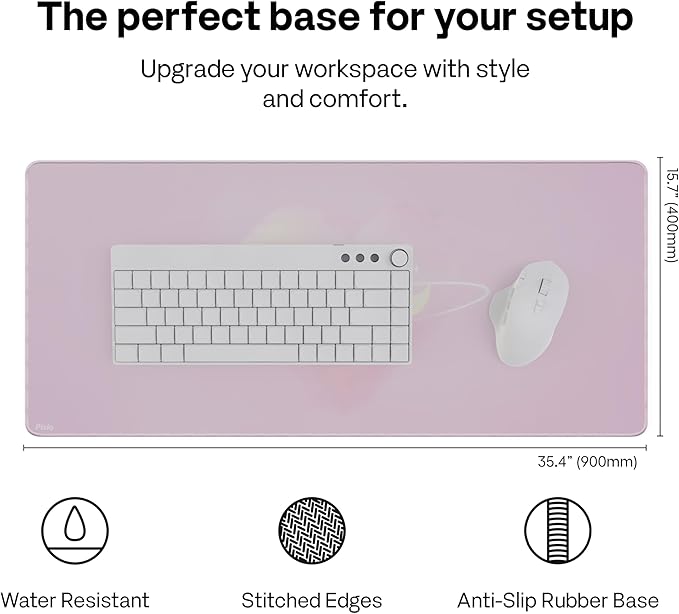 Pixio Mouse Pads - 36 x 16 inch XXL Celestial Love Pink Multifunctional Large Desk Mats for Gaming, Office, Desktop Anti-Slip Waterproof Washable Computer Mouse Mat