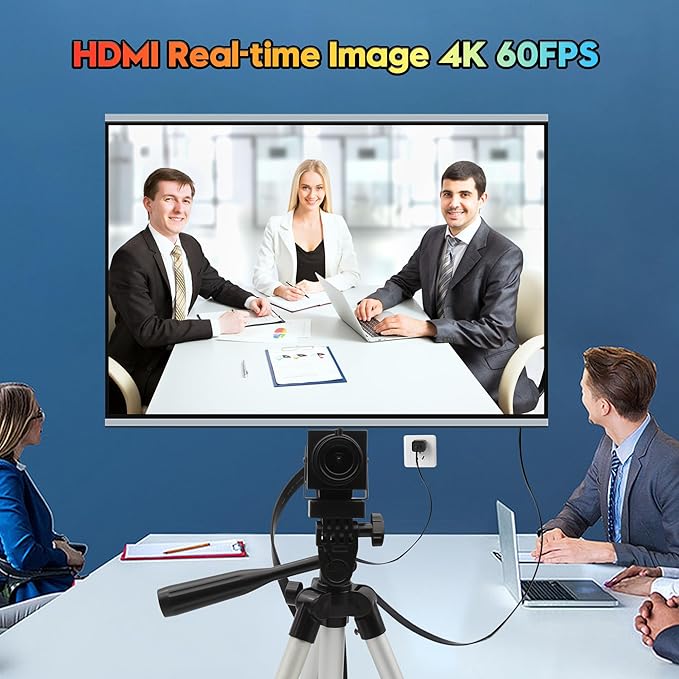 SVPRO 4K 60fps Streaming Camera with 4X Optical Zoom & Manual Focus, HDMI/USB 3.0 Webcam for PC/Mac - Live Broadcast/OBS/Monitoring, 2.8-12mm CS Mount Lens