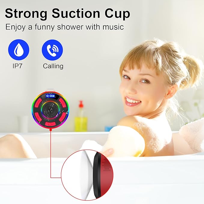 Bluetooth Speaker Wireless Portable Waterproof Speaker, TWS Pairing, RGB Lights, Deep Bass for Home Garden Party Camping