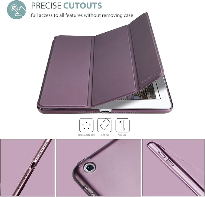 ProCase Smart Case for iPad 9.7 Inch iPad 6th/5th Generation 2018 2017(Model: A1893 A1954 A1822 A1823), Ultra Slim Lightweight Stand Cover with Translucent Frosted Back -Purple