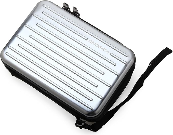KAYOND Anti-Shock Silver Aluminium Carry Travel Protective Storage Case Bag for 2.5" Inch Portable External Hard Drive HDD USB 2.0/3.0 (Silvery White)