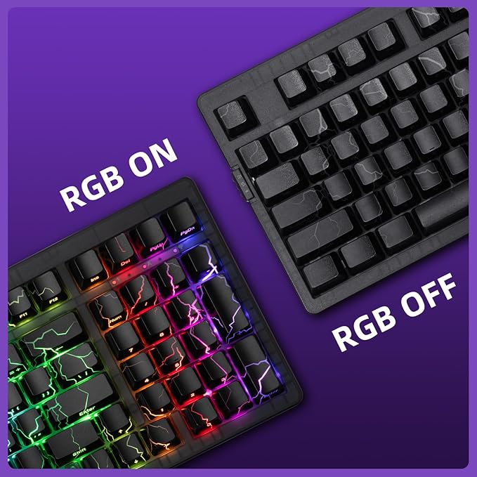 ZORNHER ZH980 Mechanical Keyboard Wireless,95% Creamy Keyboard with Number Pad,Lightning PC Keycaps,Gaming Keyboard with Number Pad,Creamy Sounding Linear Switches,Full Size,2.4GHz/USB-C/BT5.0