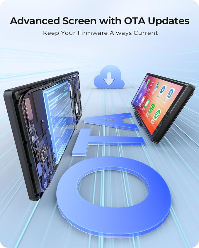 9.26" Carplay Screen with 4K Dash Cam & HD Backup Camera, Wireless Portable Car Play Screen for Apple CarPlay & Android Auto, OTA, Bluetooth 5.0, Mirror Link, Voice Control, GPS Navigation, FM