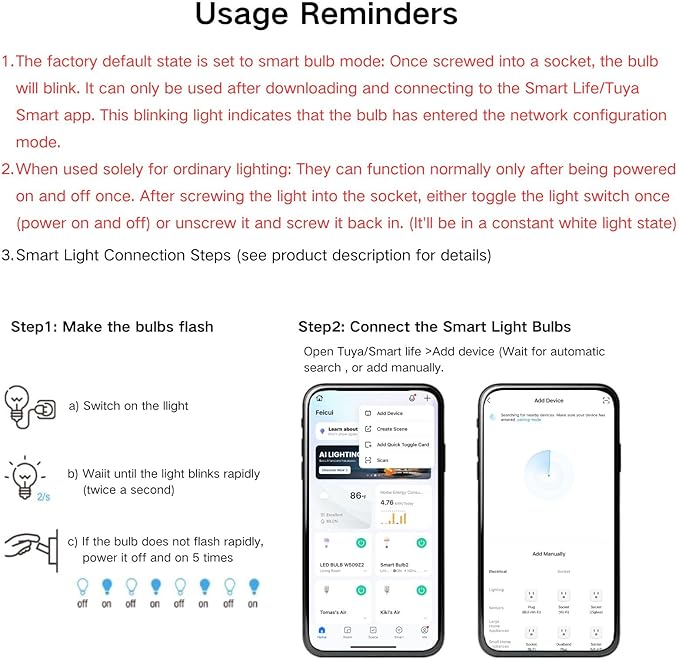 Candelabra Smart Light Bulbs 60W Equivalent, 450LM 5W LED Bulb Compatible with Alexa/Google Home, RGBCW 16 Million Color Changing Light Candle Bulb, No Hub Required, 2.4G (E12) (1)
