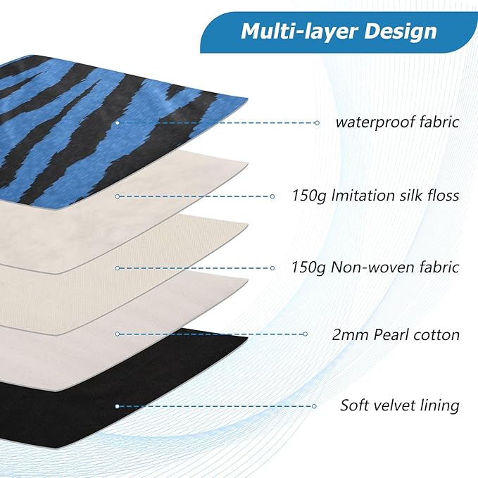 Laptop Case Sleeve, Blue Tiger Black Animal Print Shockproof Protective Computer Carrying Cover, Briefcase Handbags 15-16 inch Laptop Sleeve Bag