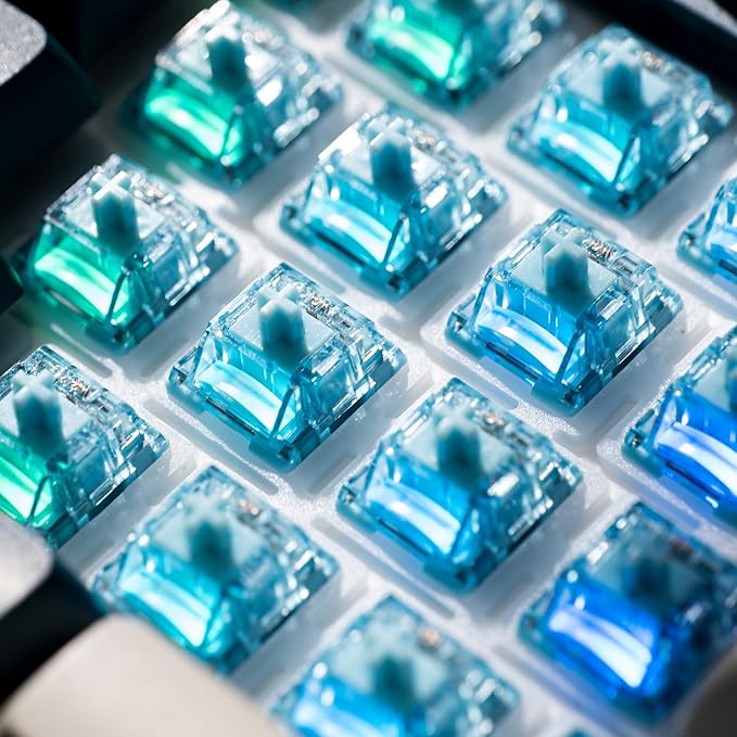 Akko V5 Creamy Blue Keyboard Switch for Mechanical Gaming Keyboard, 5-Pin 45gf Pre Lubed Tactile Key Switches (45pcs)