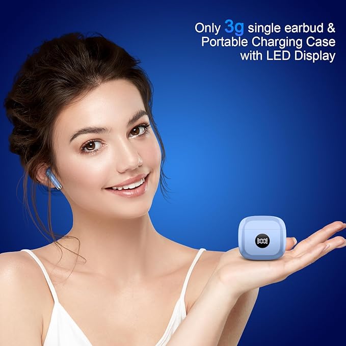 Wireless Earbuds, 2025 Bluetooth Headphones 5.4 HiFi Stereo, in-Ear Ear buds with 4 ENC Noise Cancelling Mics, 40H Playtime Sport Ear Buds with Charging Case, IP7 Waterproof Earphones with LED Display